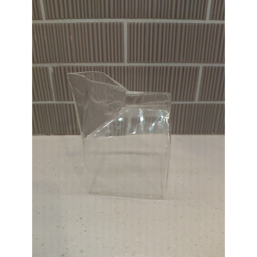 Half-pint Clear Glass Compact Milk Carton Creamer Coffee 4" high